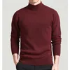 Mens Sweaters Men Sweater Solid Pullovers Mock Neck Spring And Autumn Wear Thin Fashion Undershirt Size M to 4XL 220914
