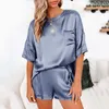 Ensemble de pyjamas en satin d'été pour femmes