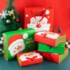 선물 랩 스토 바그 5pcs/10pcs 산타 클로스 크리스마스 선물 상자 연도 파티 캔디 초콜릿 쿠키 포장 가방 녹색/빨간 어린이 DIY 호의 220913