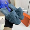 Меховые тапочки Teddy для женщин Дизайнерские розовые тапочки из овечьей шерсти Бархатные нескользящие черные дышащие шлепанцы кожаные шлепанцы Широкие туфли на плоской подошве Lady Sandal With Box size 35-42