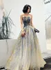 Gorgeous Evening Dress Strapless Lace-up Back Sweep Train Long Prom Gowns