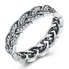 Bagues de cluster Twist Shape Bague Thai Argent Mariage pour hommes Ouverture réglable Imitation Noir Créatif Queue en détresse