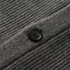 Maglioni maschili a scialle di scialle collare cardigan maglione sottile cavo fit knit up micchiale in lana merino nera 220914