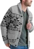 Herrtröjor Mensstickade tröja med geometriska tryck Autumn Arrivals Button Cardigan Fashion Classic Sweater Daily Casual Mens Clothes 220914