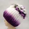 Bérets hiver véritable fourrure casquettes Rex chapeaux pour femmes femme tricot chaud bonnet de neige dames élégant princesse bonnets tricoté chapeau