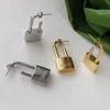 Titanium stalen lock stud earring gouden zilveren dames slotbrief oorbellen voor cadeau partij mode sieraden