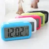 Plastic Mute Alarm Clock LCD Clocks Temperature Photosensitive Bedside Digital Alarmclock Nightlight Calendar