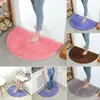 Carpets Fashion Half Moon Round Semi Circle Machine Washable Rubber Back Mat Bathroom Rug