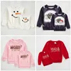 Roupas familiares de combinação de família Girlymax inverno feliz natal bebê meninas mamãe me leopard santa boneco de neve boutique t-shirts branqueados roupas de manga longa 220914