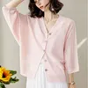 Kvinnors stickor Tees Kvinnor Summer överdimensionerade stickade cardigans Outwear Loose Casual Ice Silk Cool Sticking Outwear Sun Protection Knitwear Female 220914