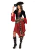 Casual Dresses Female Caribbean Pirates Captain Costume Halloween Cosplay Suit Woman Gothic Medoeval Fancy Dress