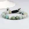 Strand Men Chakra Beads Bracciale Amazonite Energy Braccialetti in pietra naturale Misura regolabile per le donne Braccialetti Yoga Gioielli Regali