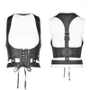 Cinture PUNKRAVE Accessori punk da donna Wash PU Corsetto di Halloween con cerniera in metallo aderente