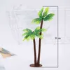 Faux blommor grönare 1 st mini kokosnöt palm plastsimulering akvarium gröna falska vattenväxter akvariumväxter akvariumförsörjning j220906