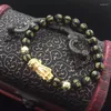 Strang reines Kupfer Pixiu Feng Shui Geschenk 8 mm Obsidian-Armband für Frauen Reichtum handgefertigter guter Glücks-Amulett-Schmuck