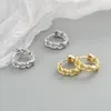 Boucles d'oreilles créoles chaîne gourmette en cuivre Huggies pour homme bijoux sans allergie géométrique ronde spirale boucle d'oreille boucles d'oreilles couleur or Pendientes Mujer