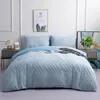 S￤ngkl￤der set EGW 3D vit t￤cke omslag Set Drop Clipping Carving Bed Linens Home Textile Year Gift 2023 Gray 135 200 cm Solid EU/US