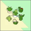 Pins broches cartoon legering katten pins ornamenten cactus groen planten modellering badge accessoires veelzijdige cowboy tas originaliteit bakin dhfep