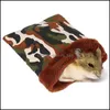 Küçük hayvan malzemeleri sıcak hamster yatak evi yumuşak peluş kobay rıçısı yuva küçük hayvanlar fare slee torba kafes 5 renk drip dhsbl