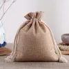 Gift Wrap Wholesale 100PCS/Drawstring linen bag jute wedding supplies birthday party candy gift packaging jewelry storage 220913