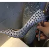 Cristiani Scarpe di marca Sloe rossa Donne pompa scarpe da tacco alto Rivet puntato con le scarpe da matrimonio con tacco fine