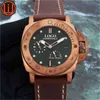 Designer Watch Luxury Watches for Mens Mechanical Wristwatch Movement 47mm Bronze Pam 7mn3