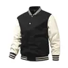 Men's Jackets Men's Baseball Jacket Casual Sleeve Patchwork 2022 Autumn School Uniform Coats Buttons Tracksuit High Quality
