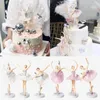 Feestelijke benodigdheden 6 stuks miniatuur beeldje balletdanser cake topper voor doe -het -zelf decoratie verjaardagsfeestje decor accessoires