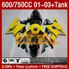 OEM Fairings & Tank For SUZUKI GSXR600 750CC GSXR-750 K1 2001-03 152No.19 600CC GSXR 600 750 CC GSXR750 01 02 03 GSXR-600 2001 2002 2003 Injection Mold Fairing dark red blk