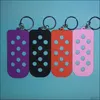 Shoe Parts Accessories Croc Keychain Holder Candy Color Sile Plate For Charms Women Child Gift Can Match Shoe Flower Drop Delivery 2 Dhm8T