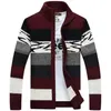 Mens Sweaters autumn and winter fleece mens sweater jacket fashion casual knitted zipper stand collar plus size jacket 220914