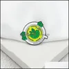 Spille Spille Spille di albero di limone Spilla smaltata di tè verde per camicia Borsa con bavero Distintivo di frutta Gioielli di cartone animato Regalo Bambini Amici 6149 Q2 Dro Dhzev