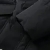 Мужчина повседневная куртка кожа вниз по капюшону теплый парк мужски черная пучка пиджак