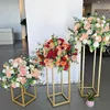 Faux Floral Greenery Artificial Wedding Flower Row Background Wall Decoration Welcome Sign Arrange Props Fake Flower Ball Table Center Party Stage J220906