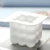 Moules de cuisson 1 pcs Cube carré Moule de bougie de soja Huile essentielle d'huile de bricolage Matière de forme de nuage 3D Moule de silicone