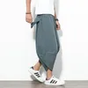 Männer Hosen Drop Sommer Baumwolle Harem Hosen Männer Casual Hip Hop Hosen Kreuz Pumphose Wadenlange Hosen Jogger Streetwear 220914