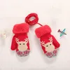 Kinder Fingerhandschuhe Weihnachten Kleinkind Baby Winter Thermo Cartoon Hirsch Samt gestrickt Lanyard Fäustlinge Handschuhe Junge Mädchen Kinder Kinder Outdoor Handschuhe 220914