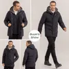 Erkekler Aşağı Parkas Erkekler Kış Uzun Gündelik Kalın Polar Su Geçirmez Parkas Ceket Ceket Erkekler Vintage Cepler Parka Ceket 60 Artı 220914