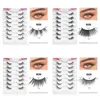 Natural Half Eyelashes Extension 3D Faux Mink Lashes Makeup Dramatic Look Wispy Lashes 7 Pair For Beauty