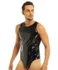 Trajes de gato sexy de gato molhado pvc cubo de couro falso de pvc