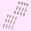 False Nails 24pcs/box With Designs Stiletto Artifical French Nail Tips White Rose Glitter Press On Diamond