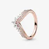 Clusterringe LR Vintage Herzen Zirkonia Roségold Dünner Ring Krone Sterling Silber 925 Schmuck für Frauen Männer Valentinstag Geschenk 2022