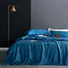 Bedding Sets Luxury 60S Silk Set Healthy Skin Beauty Duvet Cover Flat Sheet Pillowcase Bed