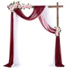 Party Decoration 2 Panels Wedding Arch Drapes 6 yards Chiffon Drapery achtergrondgordijnen voor feestjes plafondreceptie ceremonie pography