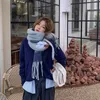 Scarves Winter Cashmere Plaid Tassels Shawl Love Thick Braid Rainbow Color Matching Scarf women 220914