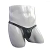 Underpants sexy Männer Mode Gold Silber Kunstleder G-String Slips Gay Sissy Unterwäsche Männliche Low-Rise-Bikinis