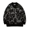 Мужские свитера вязаный джемпер забавный персонаж мультфильма с принтом уличная одежда хип-хоп Harajuku повседневные свободные пуловеры унисекс 220913