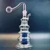 5 Inç Cam Yağı Brülör Bong Su Boruları Kalın Nargile Pyrex Recycler Dab Bongs Inline Büyük Boy Birdcage Matrix Percolater, 10mm Erkek Cam Yağı Brülör Borusu ve Hortumu