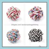 Hondenspeelgoed Chews Dog Toys Puppy kauw kinderzitten katoenen touw knoop tanden schoonmaken huisdier spelen bal buiten training interactief speelgoed drop d dh0pl