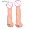 Sex Toy Massager Fxinba Huge Penis Sleeves Extender Cock Sleeve Extension Reusable Delaying Ejaculation Adult Toys for Men Gay